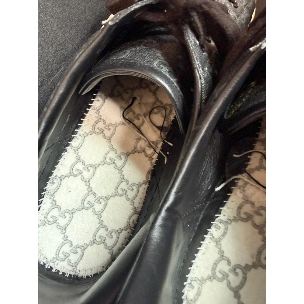Gucci Ace GG Supreme Tiger Web Stripe Sneakers Black Leather Men US 11 Ebay Cert